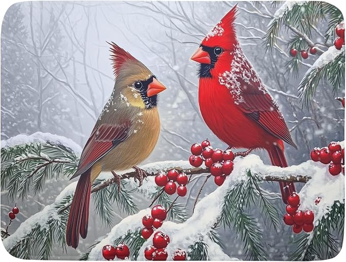 Winter Christmas Dish Drying Mat by Unknown