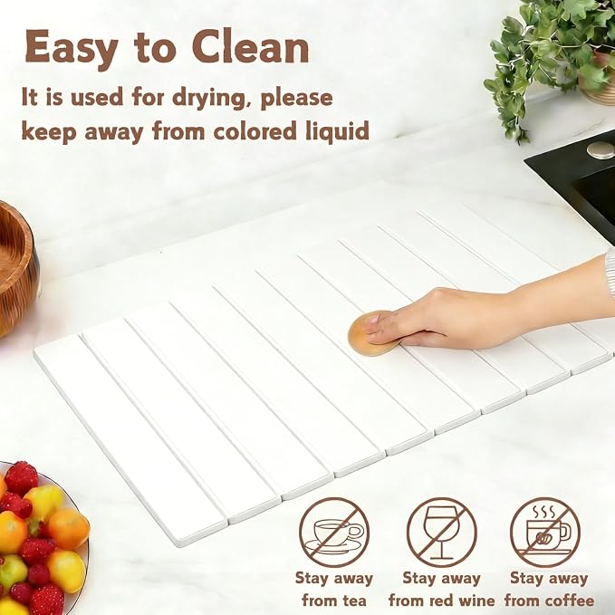 Dish Drying Mats, Large 24x16 Inch Diatomaceous Earth Drying Mat / - Image 5