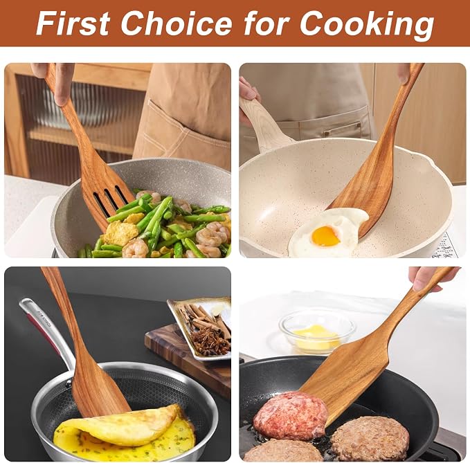 9 Pcs Wooden Spoons for Cooking Utensils - Image 3