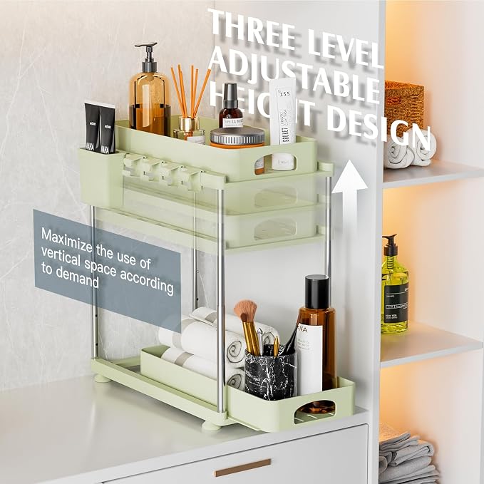 VERIFOST Under Sink Organizer, 2 Pack Under Kitchen Bathroom Cabinet Organizer - Image 4