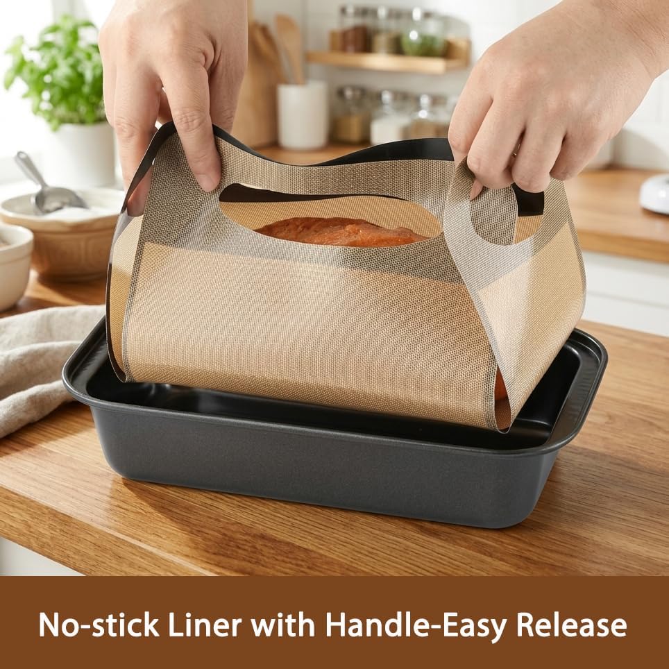 Cokuma Loaf Pans, 9*5-Inch, 2 Set with Non-stick Liners for Homemade