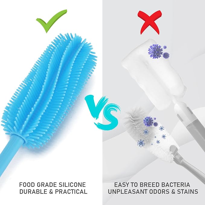 15.7" Silicone Bottle Brush, ddLUCK Water Bottle Cleaner Brush - Image 5
