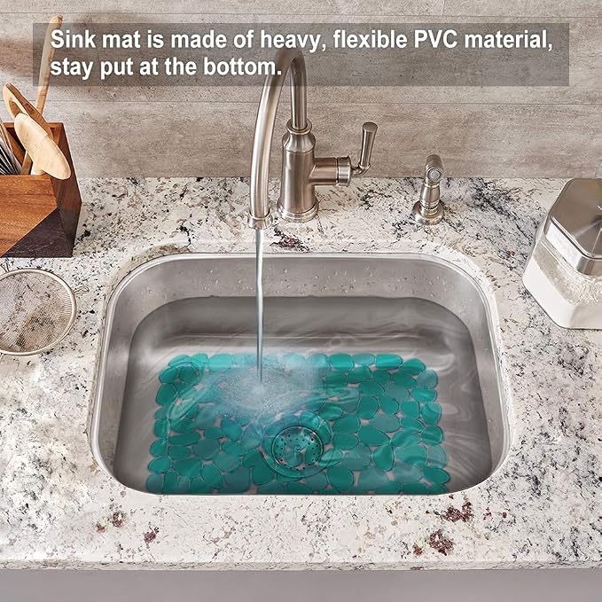 Bligli Pebble Sink Mat for Stainless Steel/Ceramic Sinks, PVC Eco-Friendly Sink - Image 5