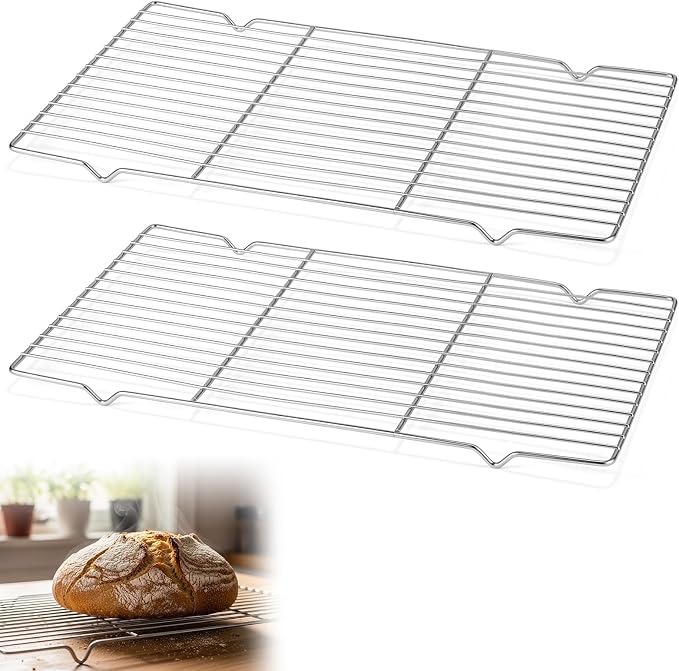 Lounsweer 2 Pack Cooling Racks, 10L x 18W x 1H Stainless Steel Wire Rack by Lounsweer