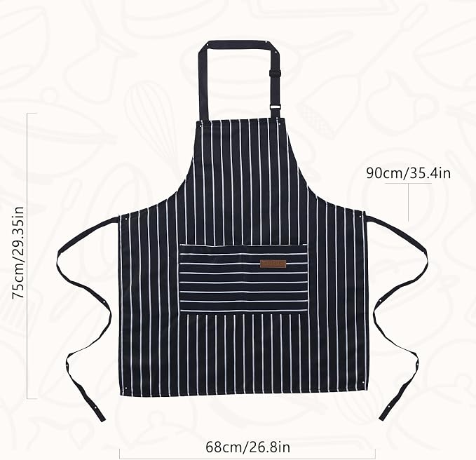 2 Pack Cooking Aprons Adjustable Bib Apron - Image 4