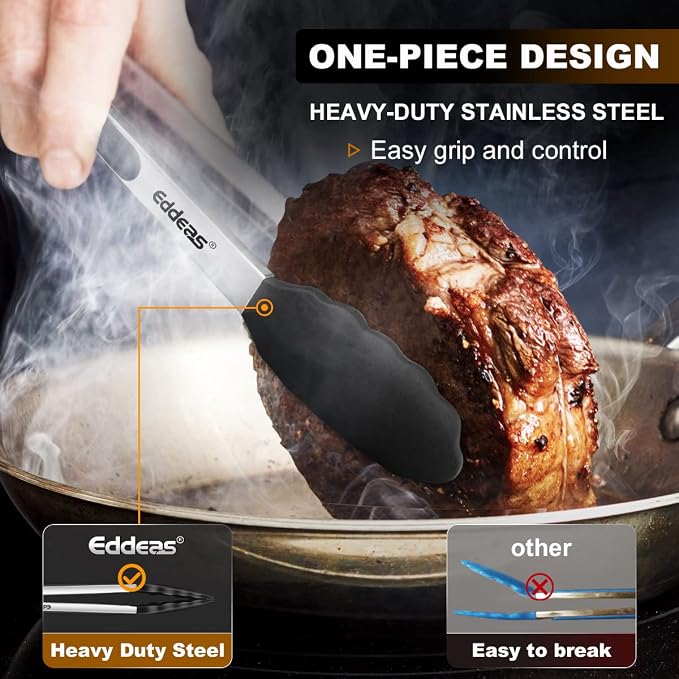 Eddeas Kitchen Tongs with Silicone Tips, Tongs - Image 2