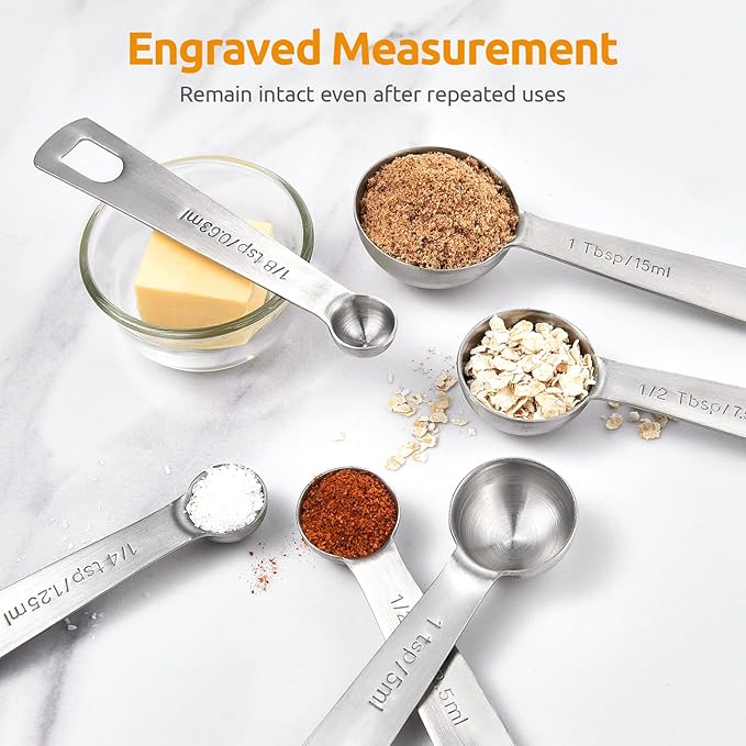 U-Taste 18/8 Stainless Steel Measuring Spoons Set: 7 Piece - Image 4