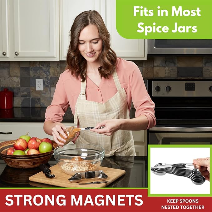 Spring Chef Stainless Steel Magnetic Measuring Spoons Set - Image 2