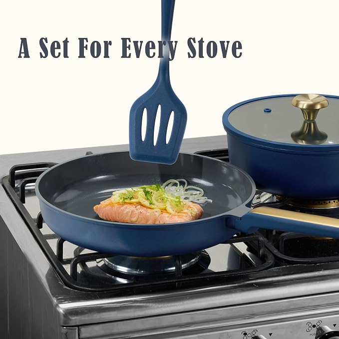 CAROTE Ceramic Cookwar Set, Pots and Pan Set Non Stick 18 Piece, Cookware Set - Image 6