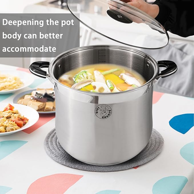 Vivicreate 9 Quart Stainless Steel Stock Pot - Image 4