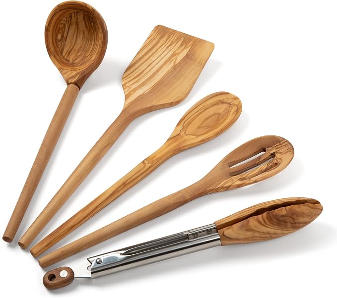 Salt & York 5-piece Olive Wooden Kitchen Utensil Set - Image 6