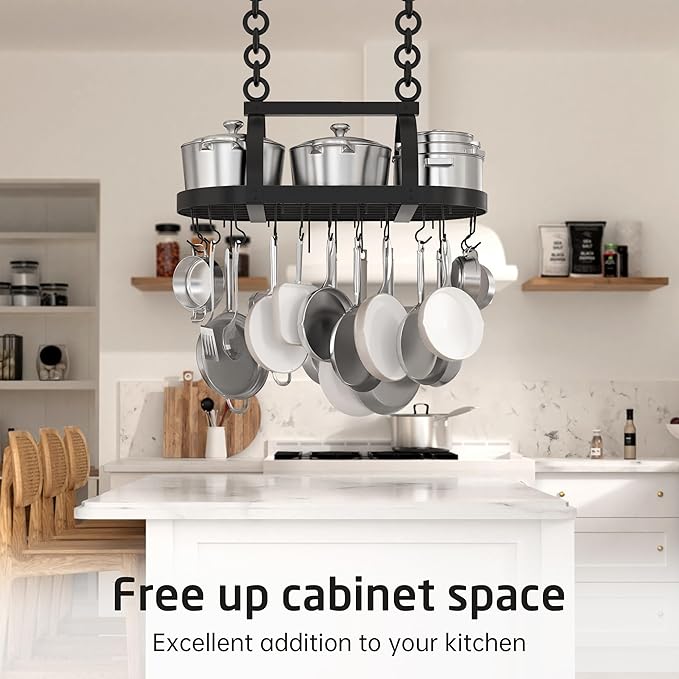 KES Ceiling Pot Rack 34-Inch Hanging Pot Rack - Image 5