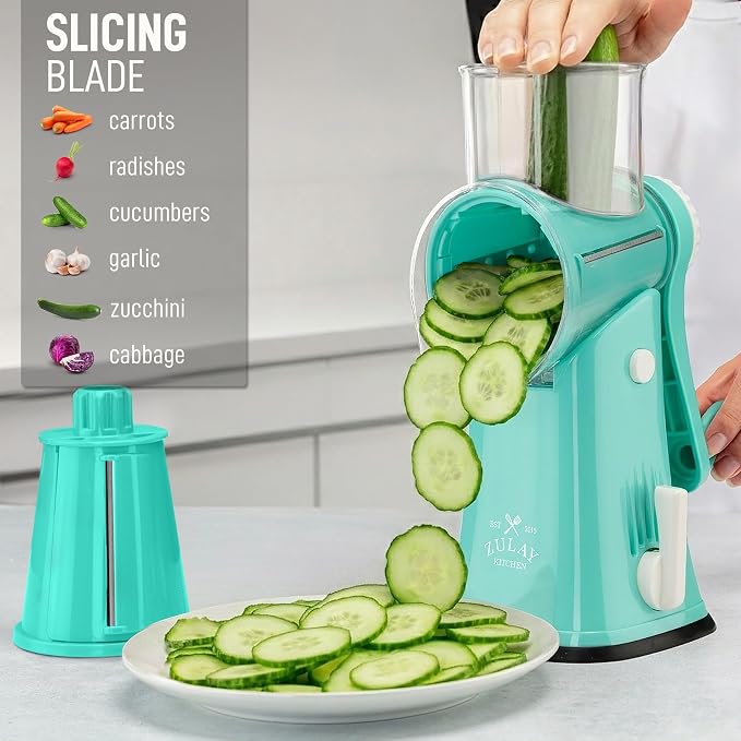 Zulay Kitchen Rotary Cheese Grater 5 Blade Cheese Shredder - Image 5