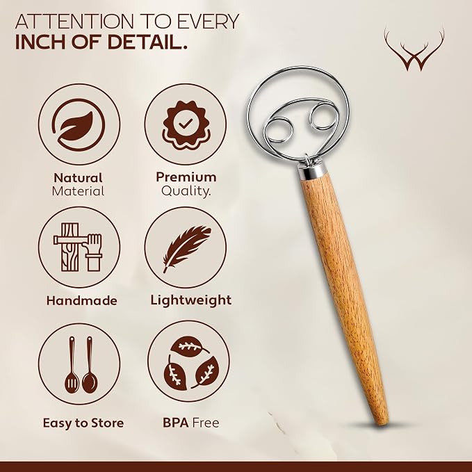 WOODLANDS USA Danish Dough Whisk - Image 3
