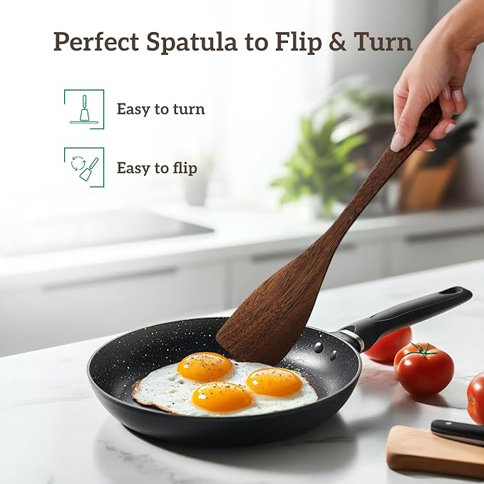 Wooden Cooking Spatula Set, Natural Wenge Wood Spatulas - Image 6