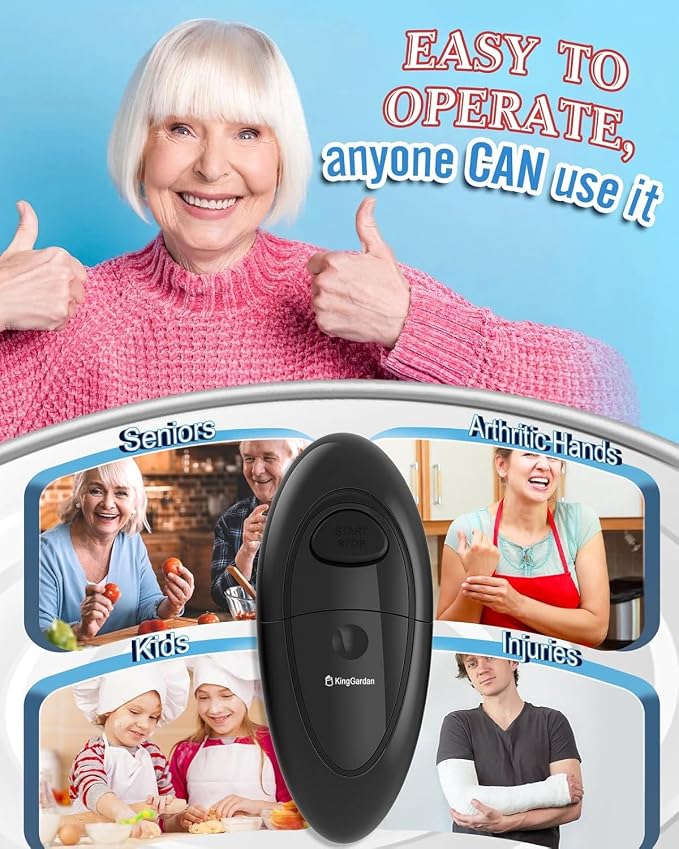 Electric Can Opener, One-Touch Automatic Hands Free Can Opener - Image 2