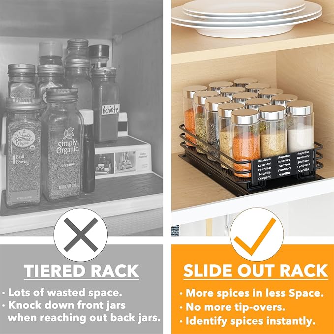 SpaceAid Pull Out Spice Rack Organizer - Image 3