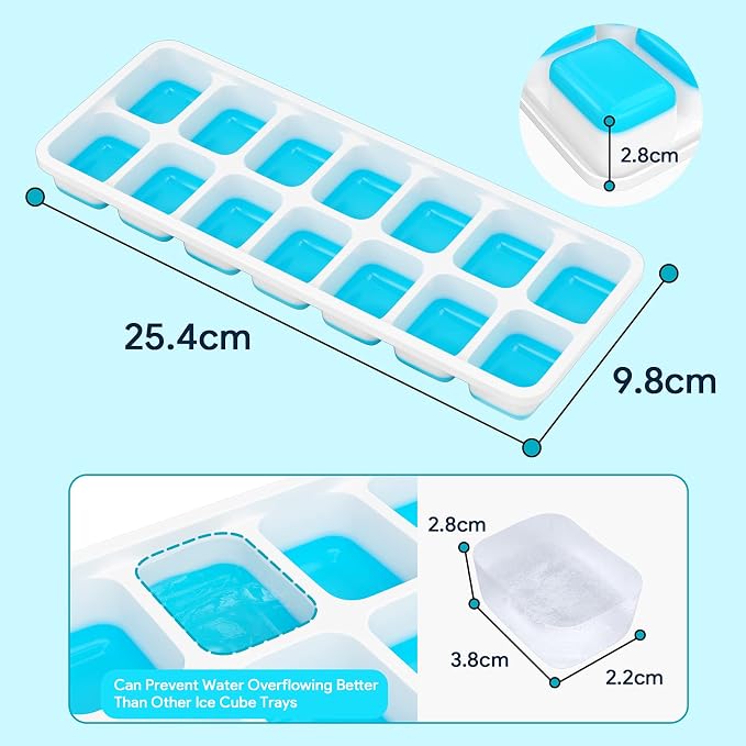 Ice Cube Trays 4 Pack, Airabc Silicone Ice Cube Trays - Image 5