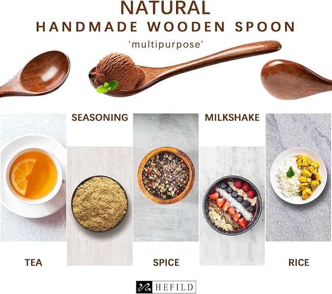 4 PCS Wooden Spoons for Honey, 6.7 inch Small Wooden Spoons - Image 3