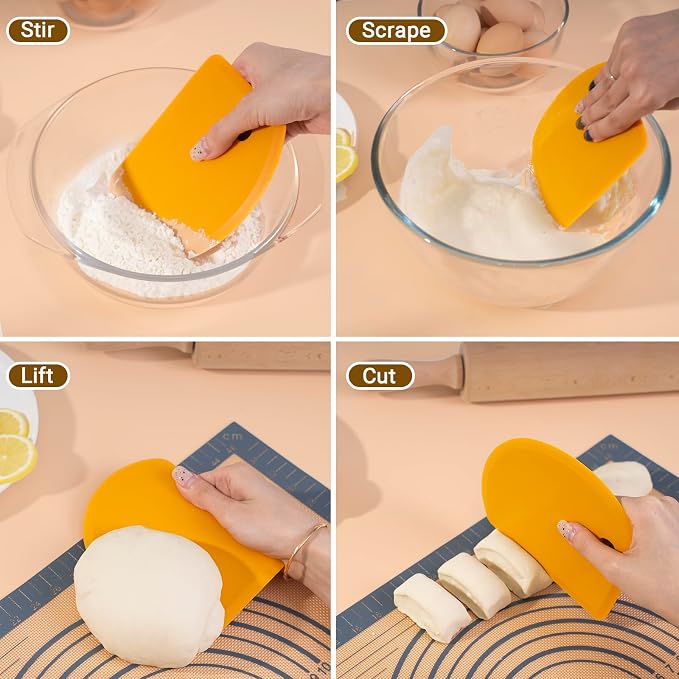 Sapid Flexible Curved Edge Silicone Bowl Scraper, Food Grade Dough Scraper - Image 5