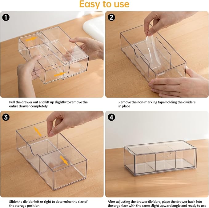 PAVSTINE Medicine Cabinet Organizer 2 Pack, Stackable Storage Drawers - Image 7