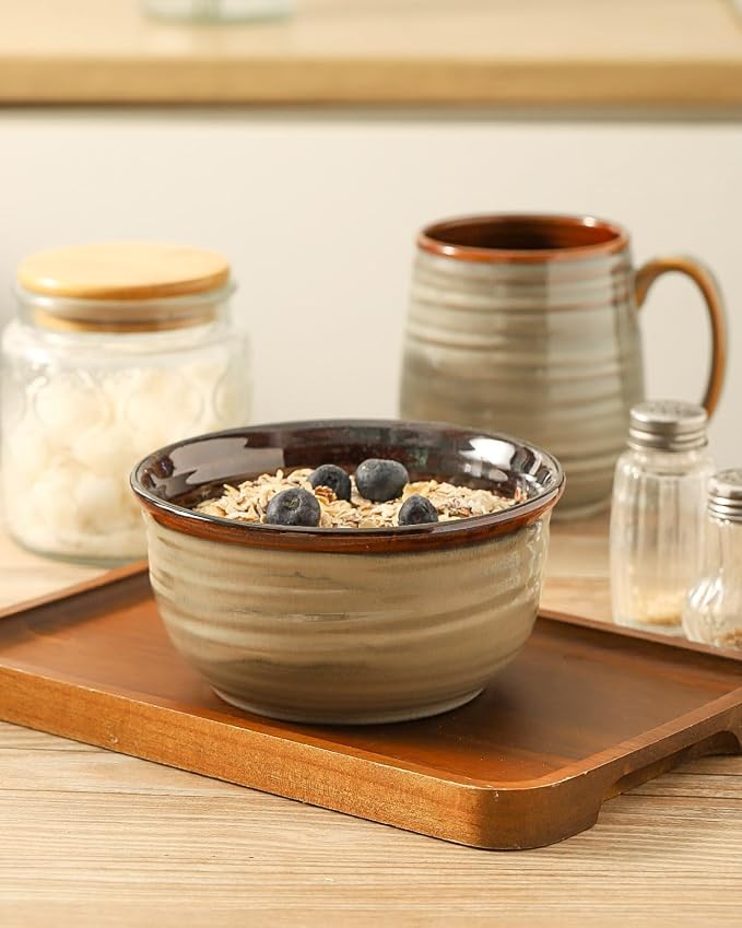 Hasense Ceramic Soup Bowls Set of 6, 20 Ounce Cereal Bowls - Image 4