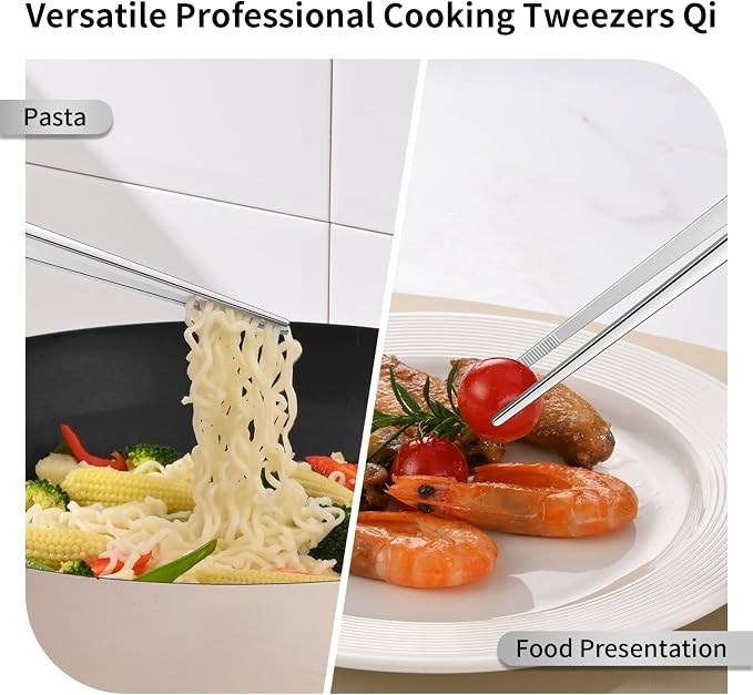 DEHOV 12 Inch Stainless Steel Kitchen Long Food Tweezers - Image 6