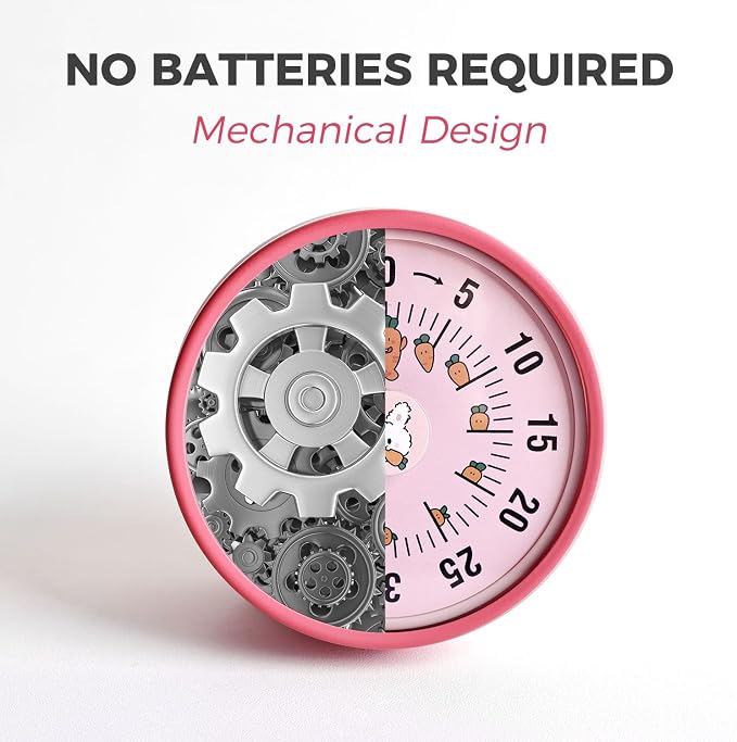 Kitchen Timer, Kitchen Countdown Cooking Reminder No Battery Required Magnetic - Image 3