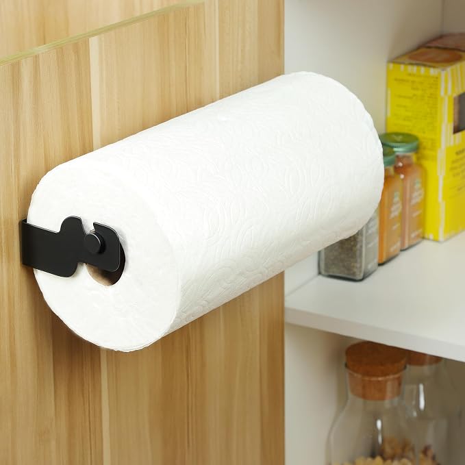ZUNTO Black Paper Towel Holder Cabinet Door or Under Cabinet - Image 3