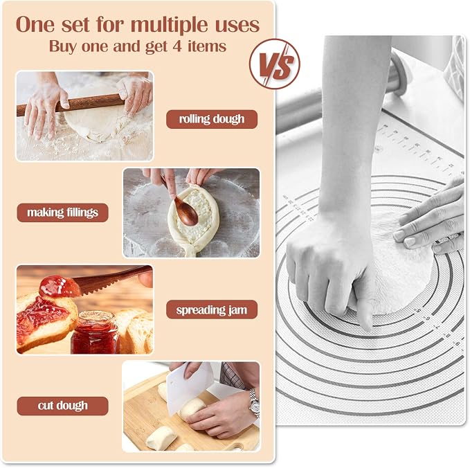 6PCS Silicone Baking Mat Set, Pastry Mat - Image 5