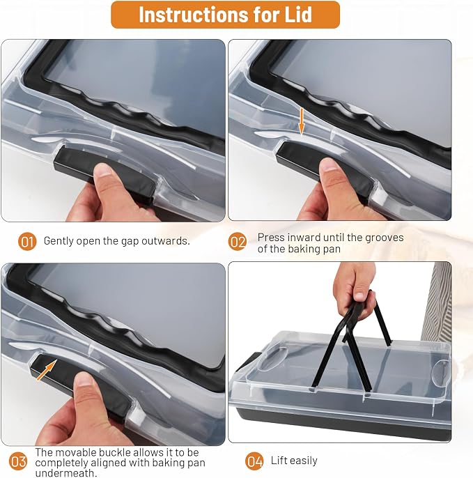 Sheet Cake Pan with Lid, Non-Stick Ceramic Coating Baking Pan, Oven Safe 450°F - Image 5