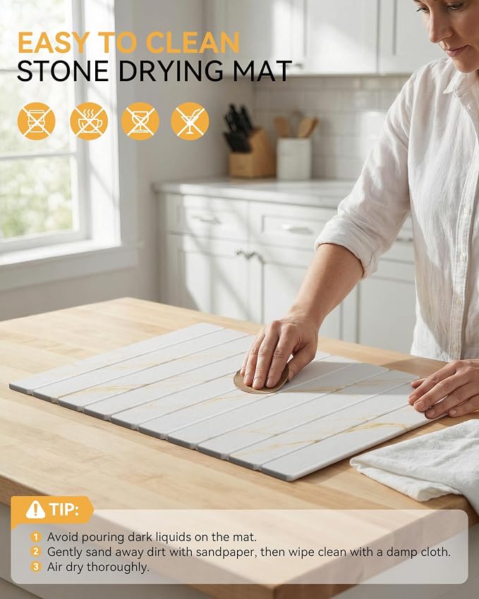 Yofidra Large Stone Dish Drying Mat - Image 7