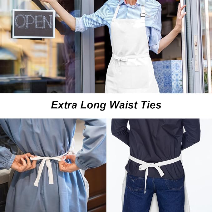 15 Pcs Adult Aprons Bulk with Pockets Adjustable Bib Chef Apron - Image 4