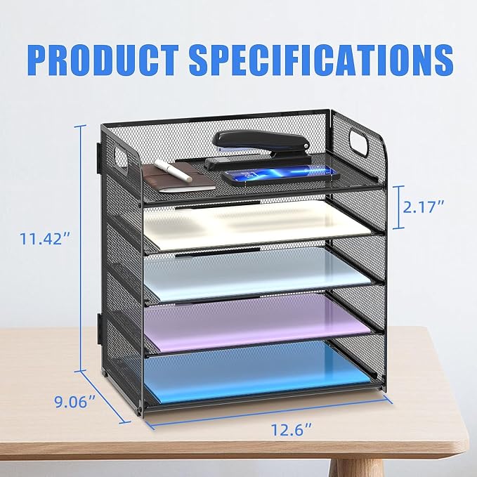 Supeasy 5 Trays Paper Organizer Letter Tray - Image 6
