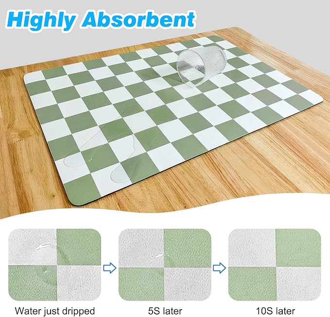 CooRug Checkered Dish Drying Mat - Image 4