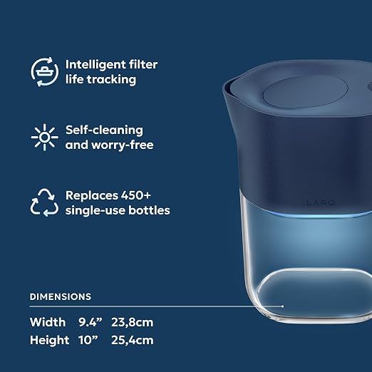 LARQ PureVis 3-in-1 Water Pitcher – Purifier, Filter & Tracking, 8-Cup Water - Image 2