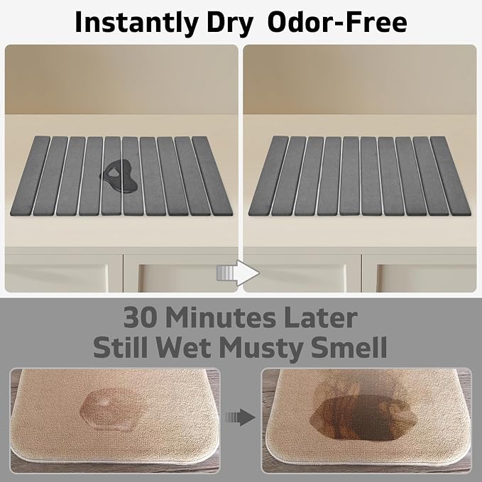 Large Stone Dish Drying Mats for Kitchen Counter, Fast Drying Collapsible Mat - Image 2