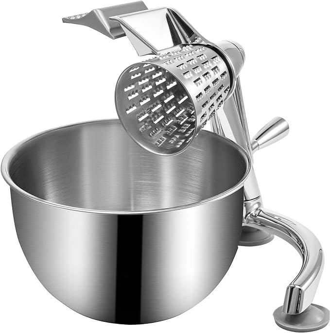VEVOR Rotary Cheese Grater, Zinc Alloy Rotary Vegetable Mandoline, Manual by VEVOR