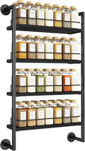IBUYKE Spice Rack Wall Mount, 4 Tier Hanging Seasoning Organizer, Spice Rack by IBUYKE