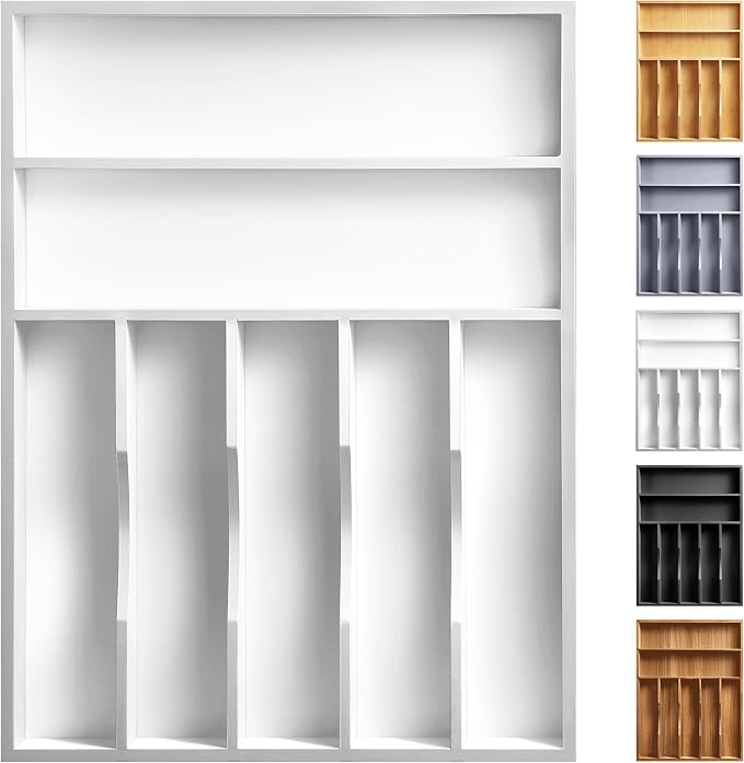 Kitchen Bamboo Silverware Organizer, Kitchen Drawer Organizer by oridom