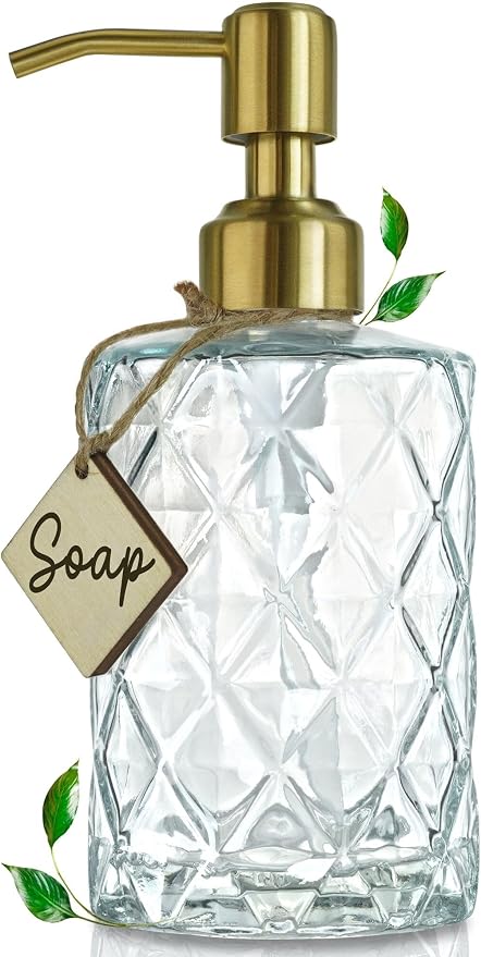 JASAI Diamond Design Glass Soap Dispenser by JASAIHOME