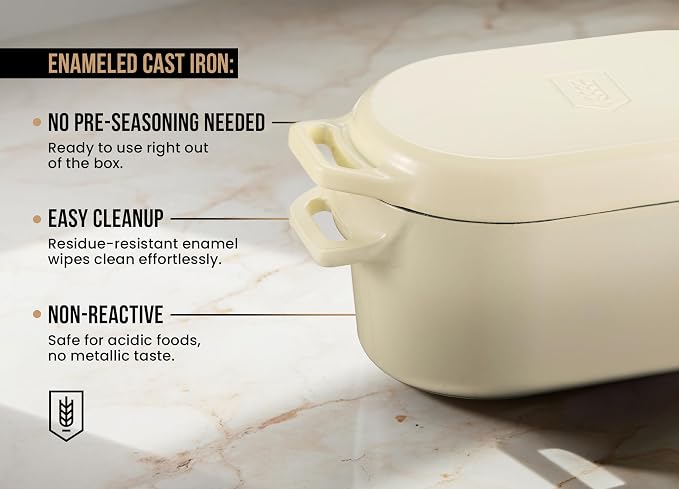 Kook Dutch Oven, for Bread Baking, Sourdough Loaf Pan, Dual Handles, Enameled - Image 5