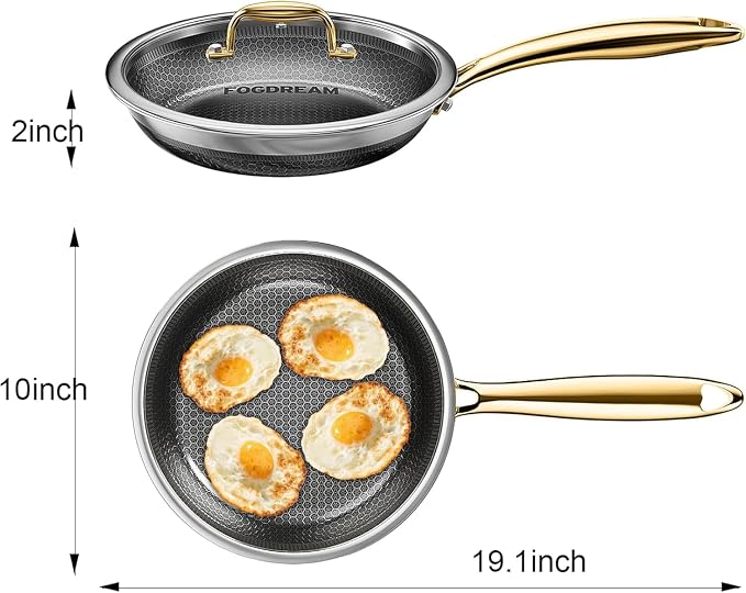 FogDream 10 Inch Stainless Steel Frying Pan - Image 5