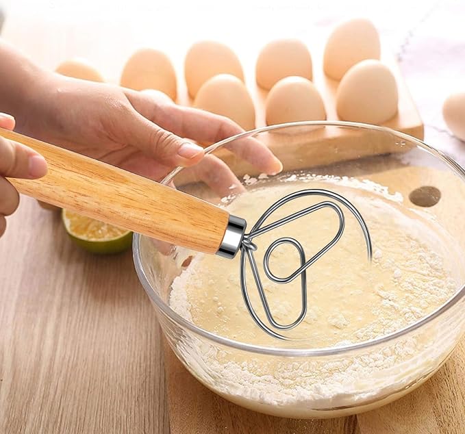 Danish Dough Whisk Stainless Steel Hook Dutch Bread Mixer - Image 2