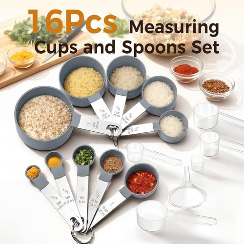16PCS Measuring Cups and Spoons Set, Measuring Spoon Set - Image 2