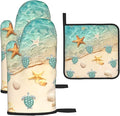 Sea Turtles Beach Oven Mitts and Pot Holders Sets of 3 Nautical Kitchen Decor by Unknown