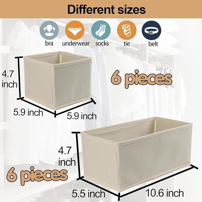 Fordonral Drawer Organizer Clothes, Foldable Fabric Dresser Organizer Closet - Image 3