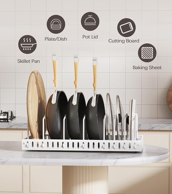Lozovin Pull Out Pots and Pans Organizer Under Cabinet, Sliding Lid Holder and - Image 6