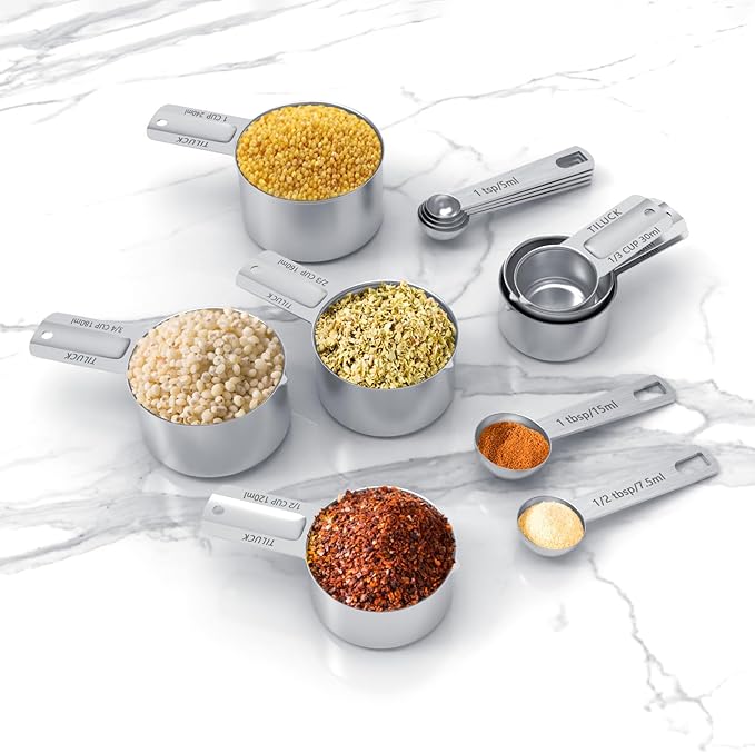 TILUCK Stainless Steel Measuring Cups & Spoons Set, Coffee Scoop Spoon - Image 5