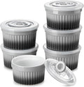 vancasso 6 oz Ramekins with Lid, Porcelain Creme Brulee Souffle Dishes by vancasso